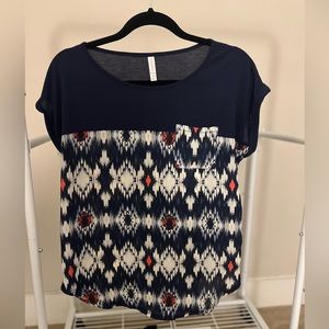 Printed navy top
